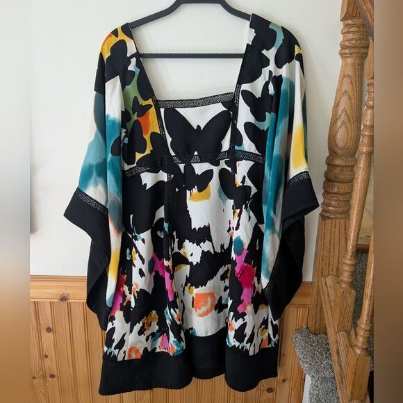 Diane Von Furstenberg Leena Traveling Butterfly Silk Kimono Dress Size 4 - Picture 6 of 9